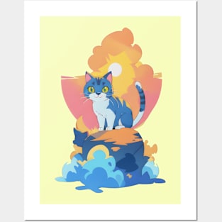 Sunset Cat Posters and Art